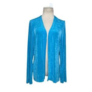 Ronni Nicole blue long sleeves open front cardigan size M
